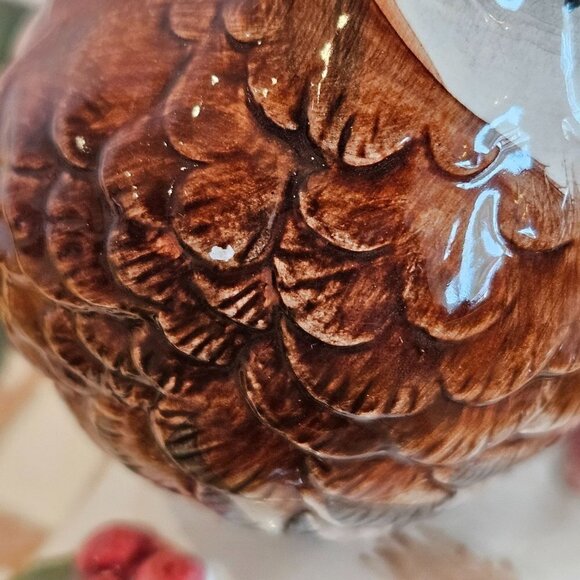 Fitz & Floyd FF Vintage 1991 Rare Woodland Partridge 3 Section Appetizer Tray - Picture 8 of 15